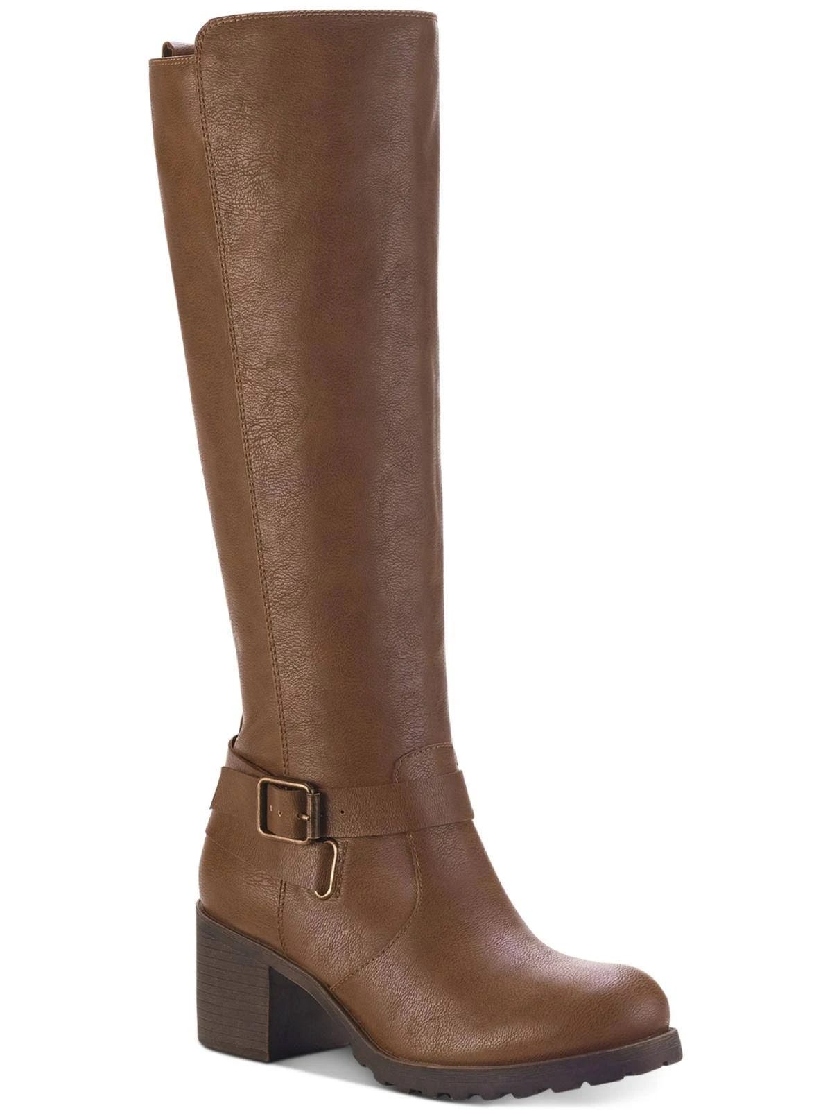 Sophisticated Knee-High Boots for Women: Cognac Long Cowgirl Style | Image