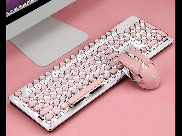 retro-typewriter-wireless-keyboard-and-mouse-set-by-the-pnk-stuff-silver-pink-1