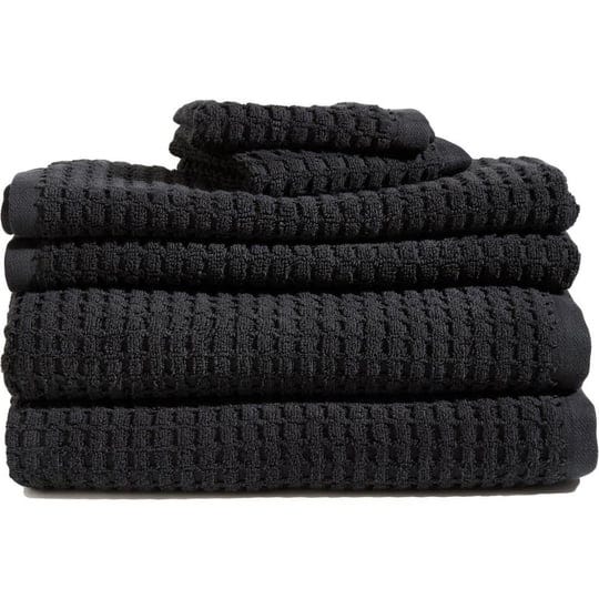 dkny-quick-dry-6-piece-towel-set-black-1