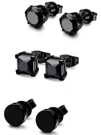 fibo-steel-3-pairs-stainless-steel-black-stud-earrings-for-men-women-cz-5mm-1