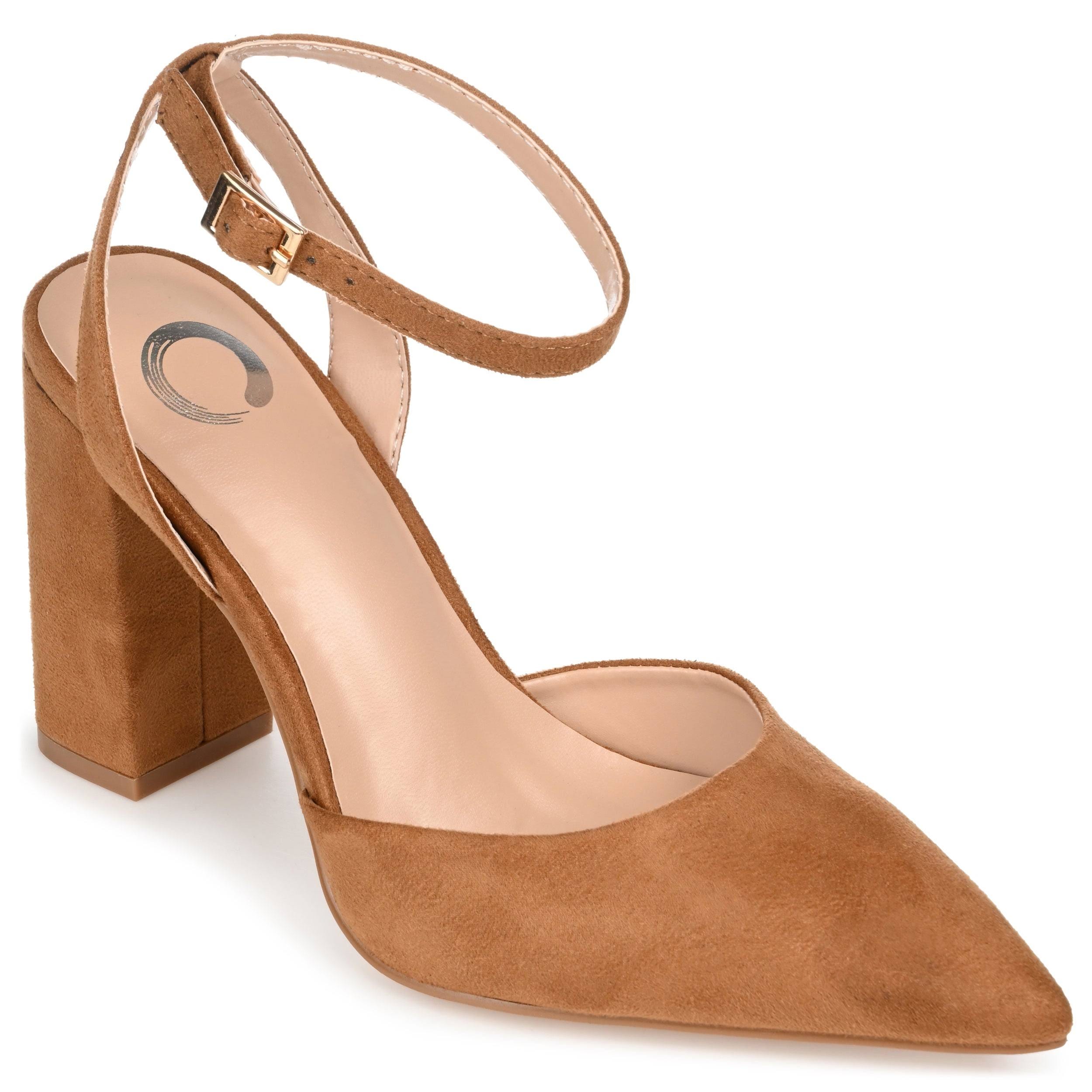Vegan Leather Tan Pump with Pointed-Toe Design | Image