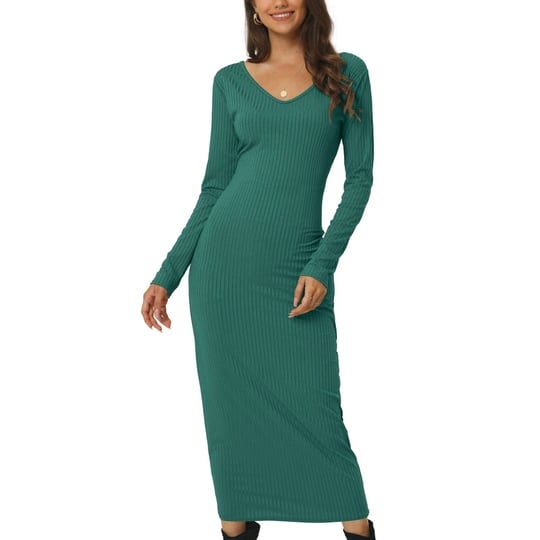 seta-t-womens-v-neck-long-sleeve-fall-winter-casual-midi-dresses-green-x-large-1