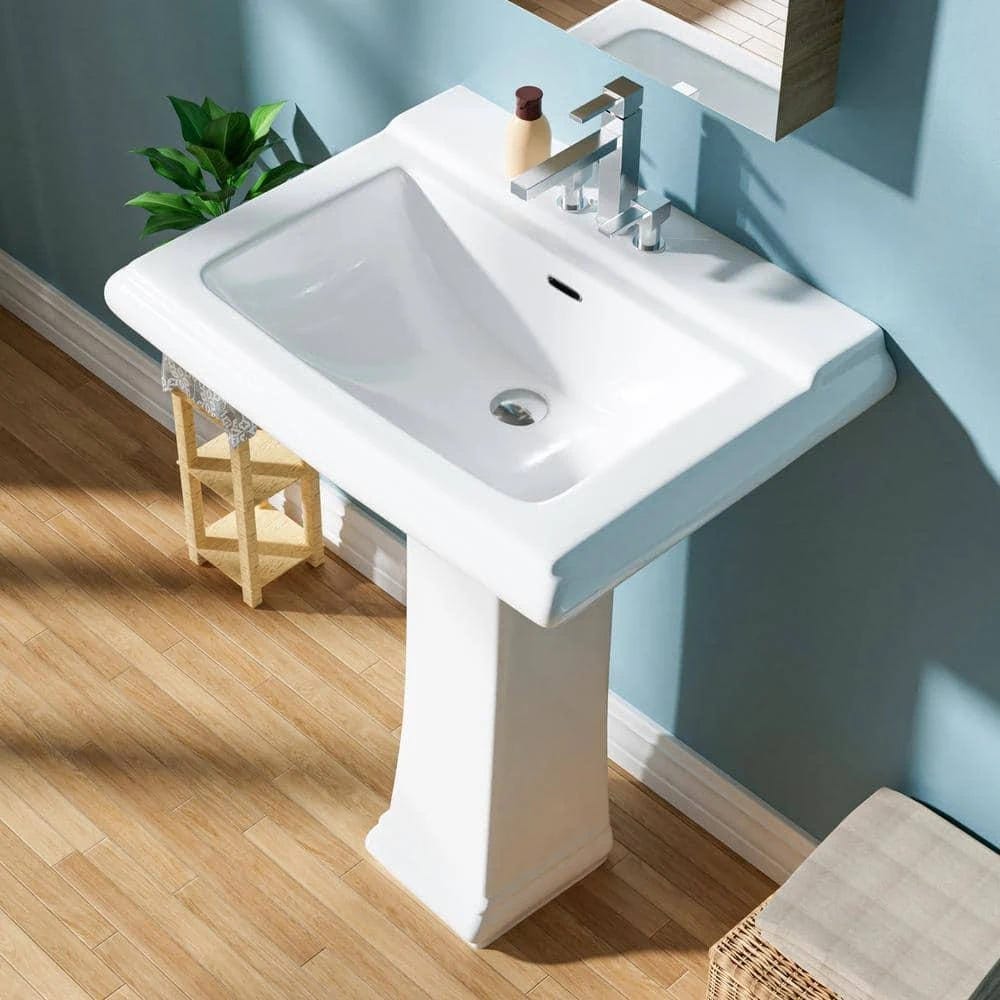 Aguamaph Rectangular Pedestal Sink for Modern Bathrooms | Image