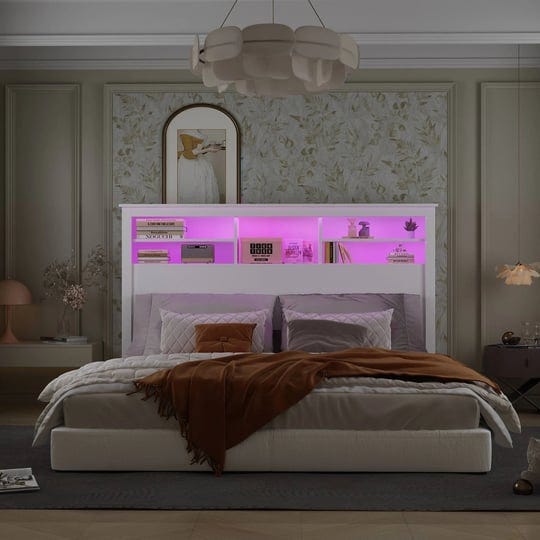 65-inchw-x-43-inchh-bookcase-headboard-with-light-no-poweroutlet-1