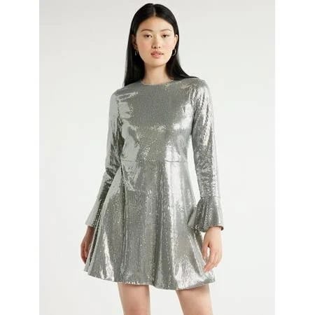 Silver Sparkle Sequin Dress for Parties & Celebrations | Image