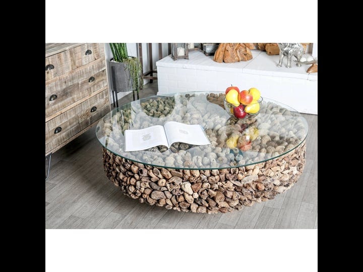 decmode-natural-round-driftwood-and-glass-coffee-table-brown-1
