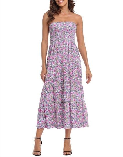 hde-womens-strapless-maxi-dress-bohemian-sundress-ditsy-garden-floral-l-xl-size-large-xl-1