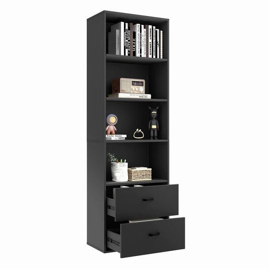 ifanny-4-shelf-bookcase-with-drawers-tall-bookshelves-and-bookcases-vertical-bookshelf-tower-wood-st-1