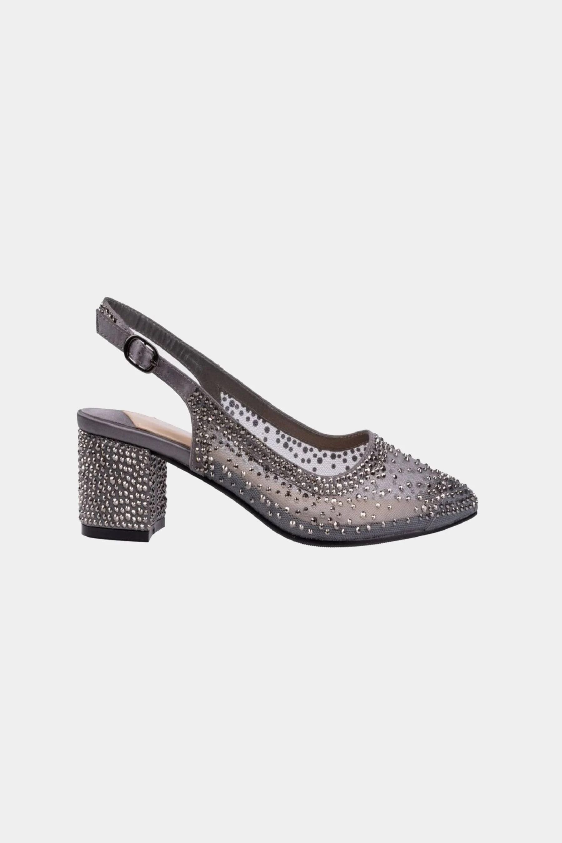 Elegant Silver Demi Slingback Pumps for Size 12 Ladies | Image