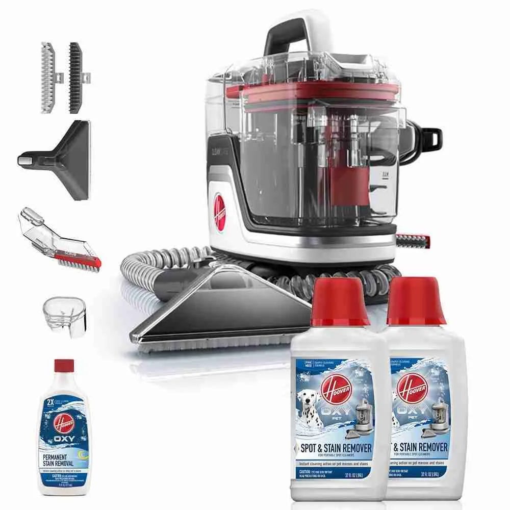 Hoover CleanSlate Plus Carpet & Upholstery Spot Cleaner, Stain Remover, Portable, With Spin Scrub Tool, FH14052, White