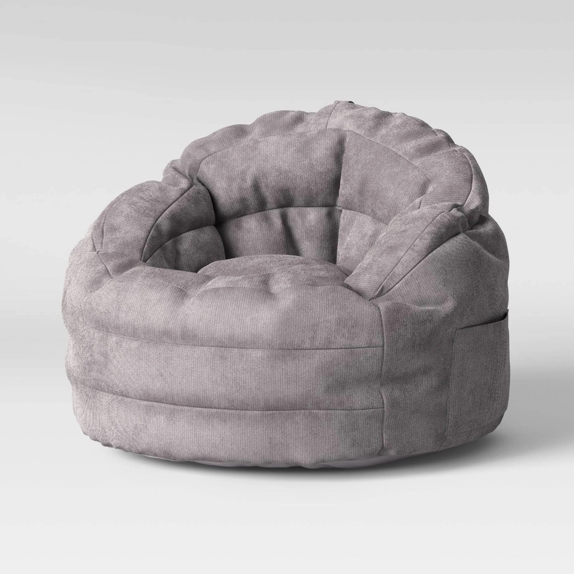 Pillowfort Settle in Plush Gray Bean Bag Chair | Image