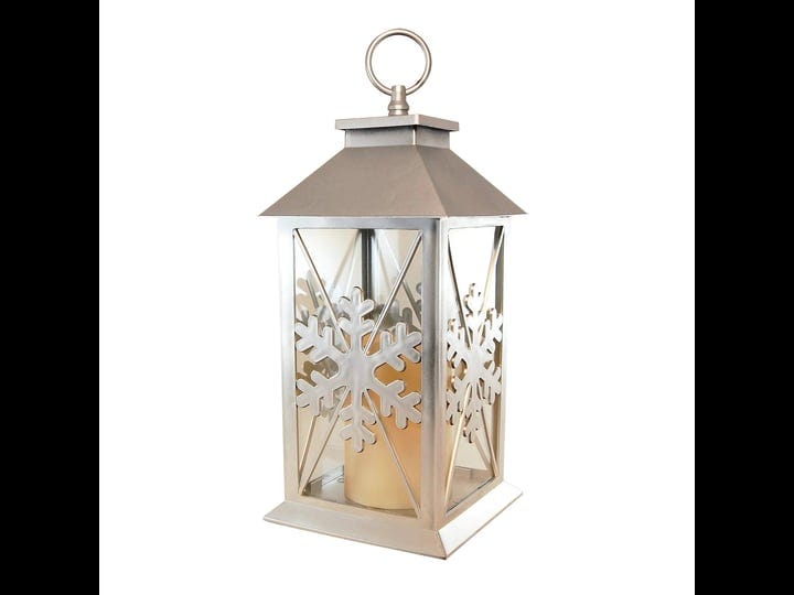 lumabase-snowflake-lantern-with-battery-operated-led-candle-silver-1