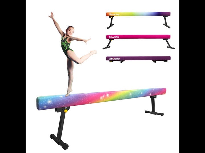 sealoha-8ft-ultrasimple-adjustablefoldable-balance-beamhigh-low-floor-beam-suede-gymnastics-equipmen-1
