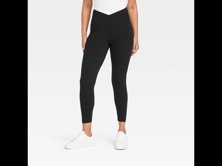 new-womens-crossover-v-waistband-leggings-a-new-day-black-s-1