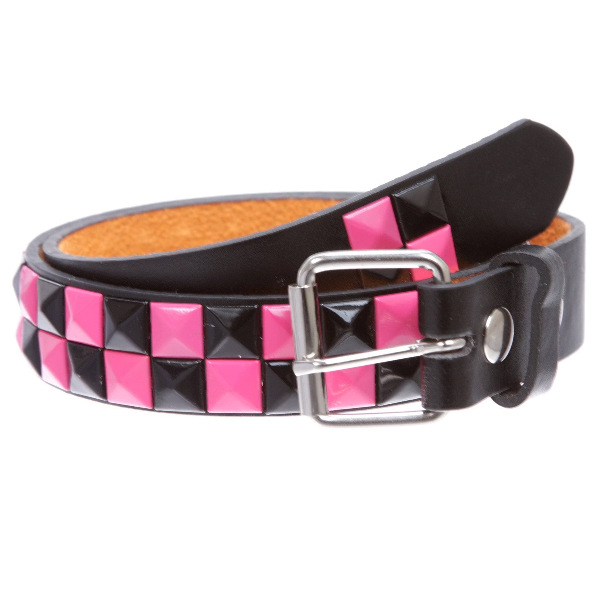 Checkerboard Punk Rock Studded Ladies Belt for Kids | Image