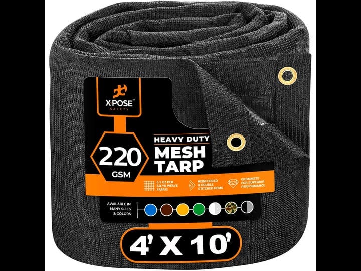 xpose-safety-heavy-duty-mesh-tarp-4-x-10-multipurpose-black-protective-cover-with-air-flow-use-for-t-1