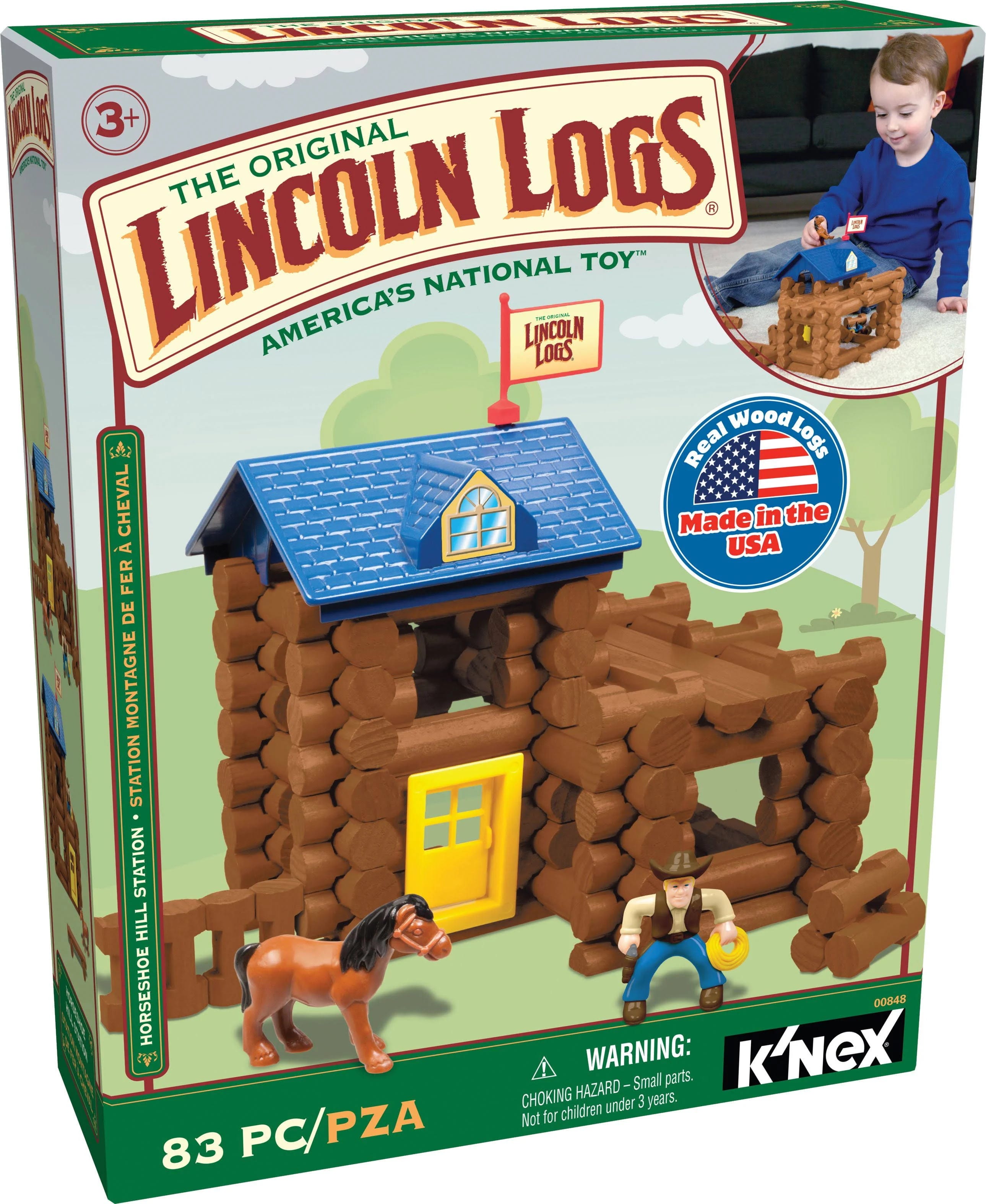 Lincoln Logs Horseshoe Hill Station - Wooden Building Set for Ages 3 and Up | Image
