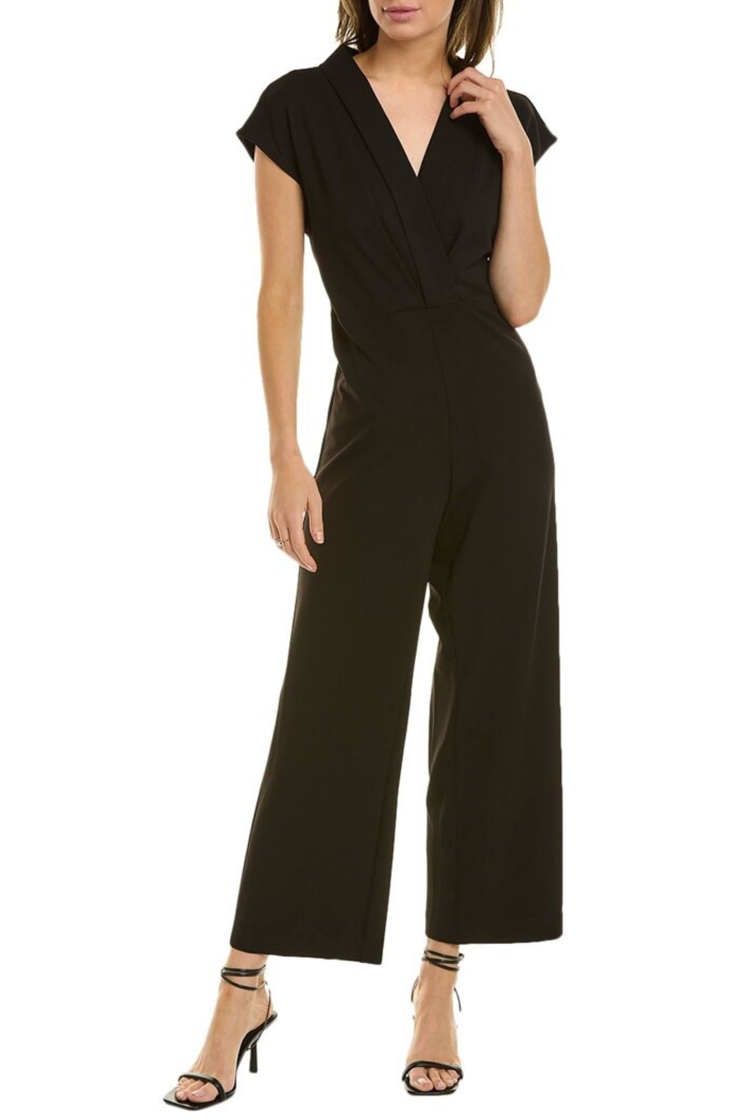 Nicole Miller Cap Sleeve Jumpsuit in Black Short Sleeve Style | Image