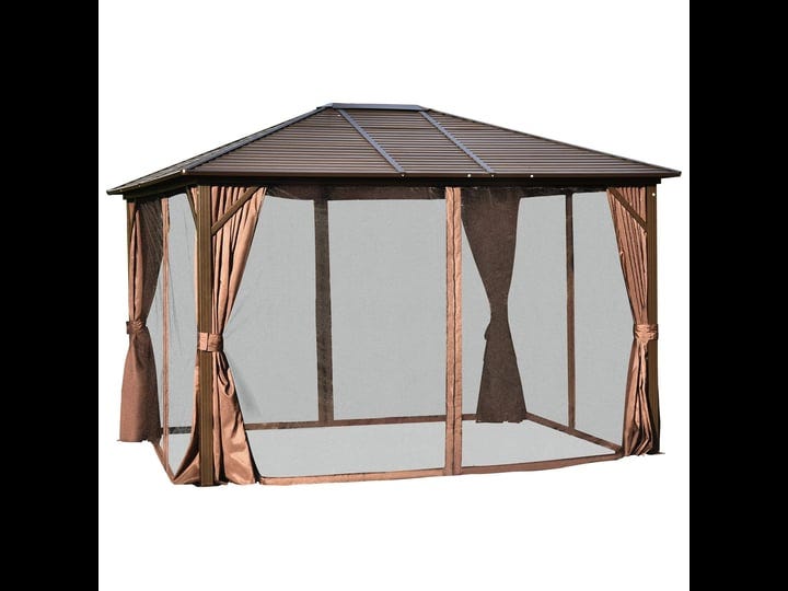 outsunny-12-x-10-ft-steel-hardtop-gazebo-with-curtains-1