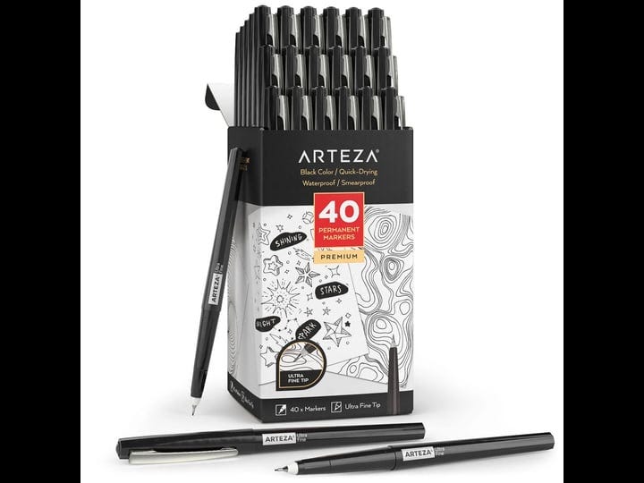 arteza-permanent-markers-black-ultra-fine-tip-set-of-40-1