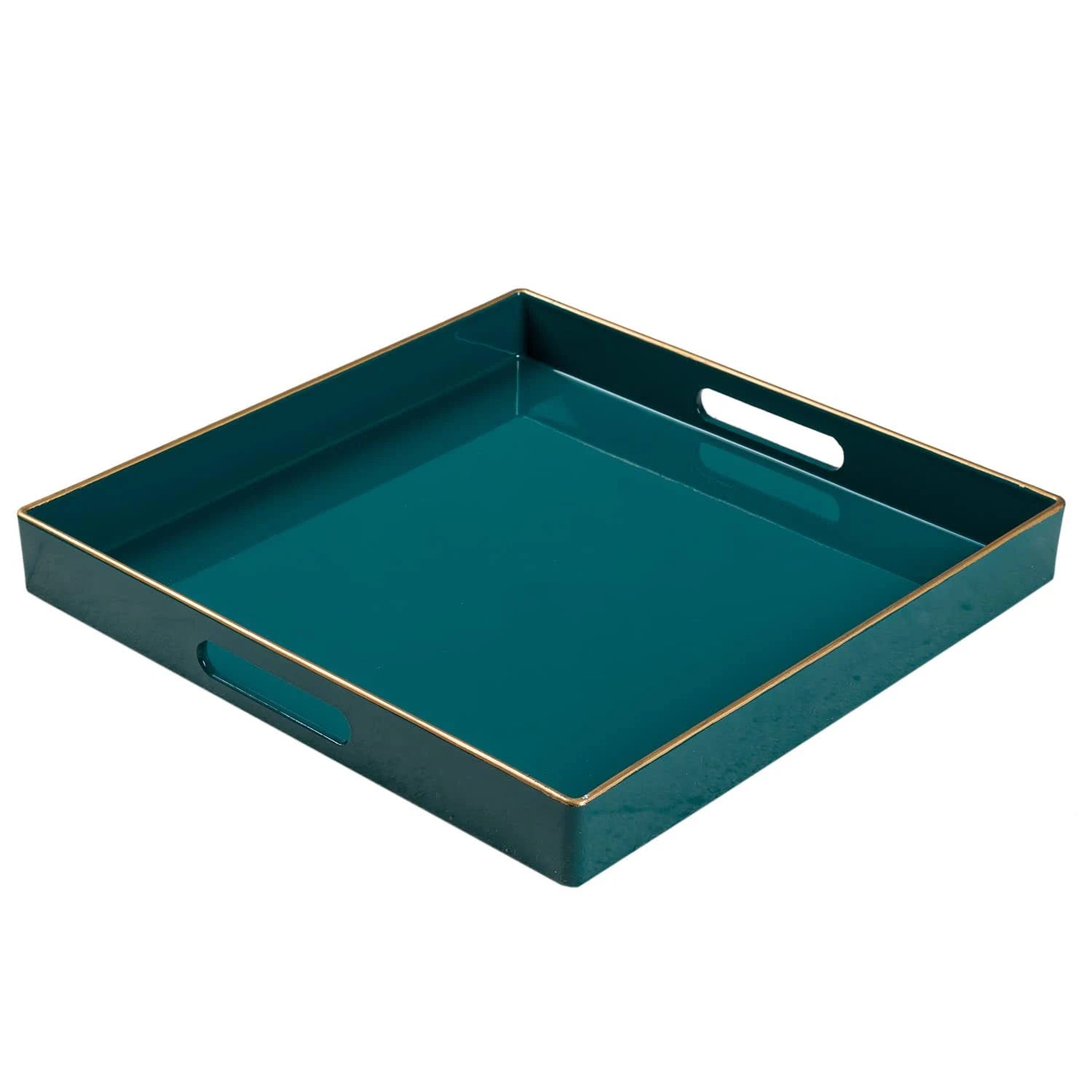 MAONAME Decorative Green Serving Tray for Ottoman, Bathroom, Kitchen | Image