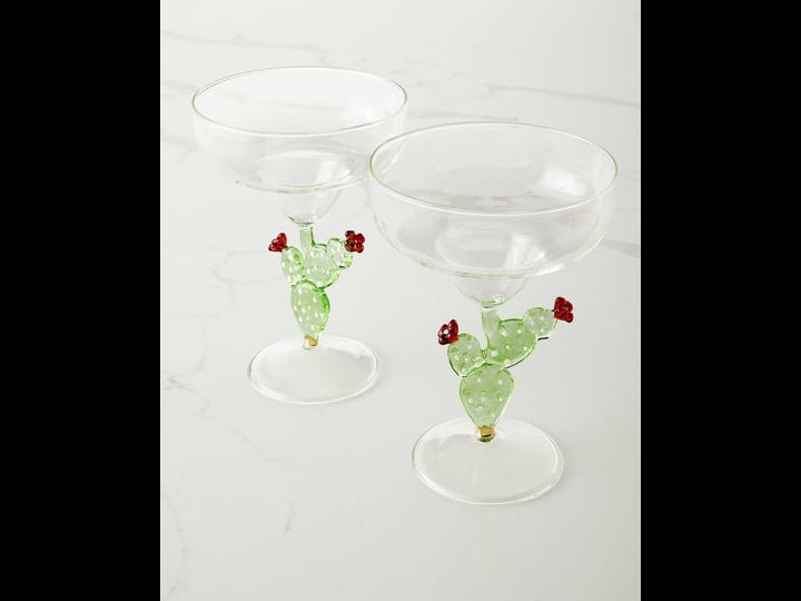 neiman-marcus-cactus-margarita-glasses-set-of-2-drinkware-barware-wine-glasses-1