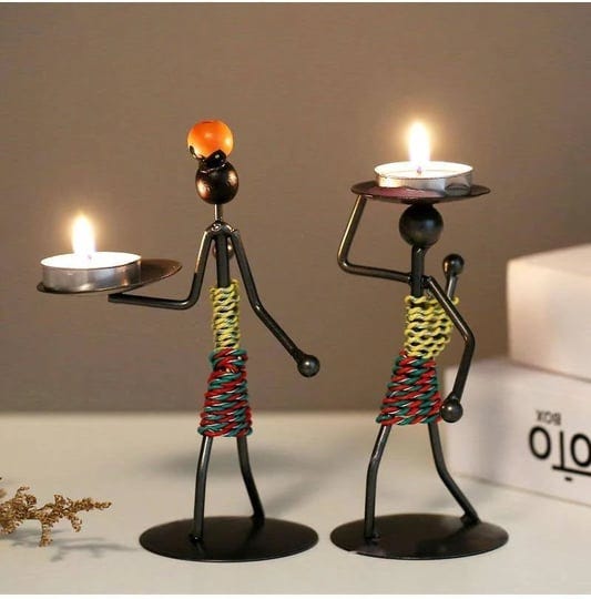abstract-figurine-metal-candle-holder-2-piece-set-colorful-1