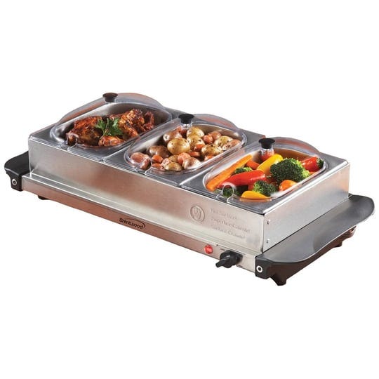 brentwood-triple-buffet-server-with-warming-tray-silver-1