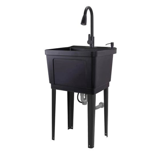 jumbl-freestanding-utility-sink-with-pull-down-faucet-iron-legs-black-1