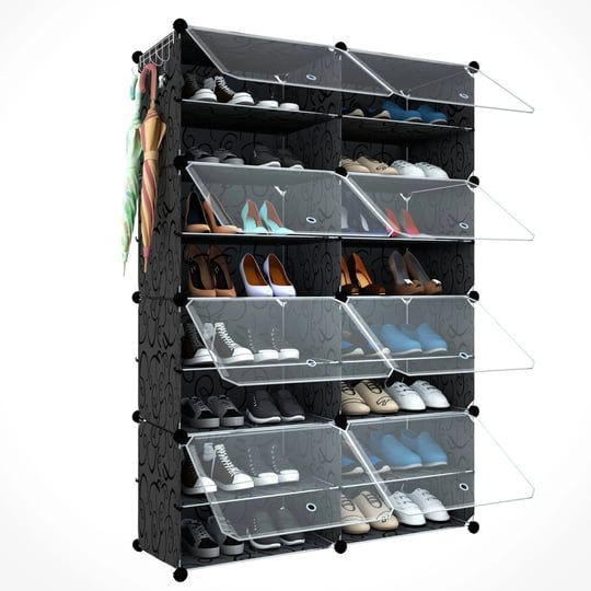 homicker-shoe-rack-organizer-32-pair-shoe-storage-cabinet-with-door-expandable-plastic-shoe-shelves--1