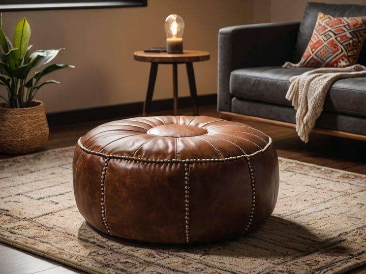 Faux-Leather-Round-Ottomans-Poufs-6