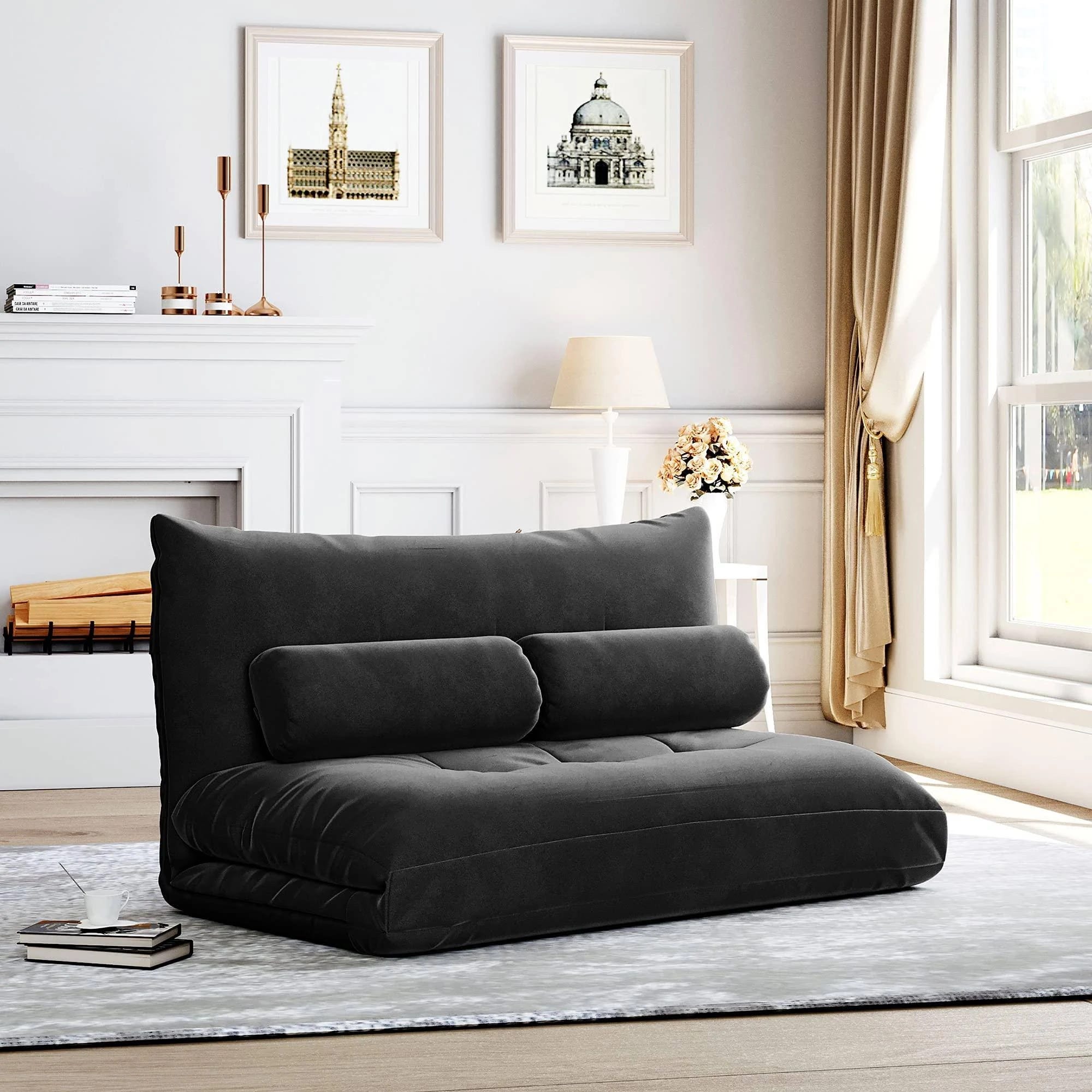 Versatile 3-in-1 Folding Floor Sofa Couch with Adjustable Backrest and 5 Positions | Image