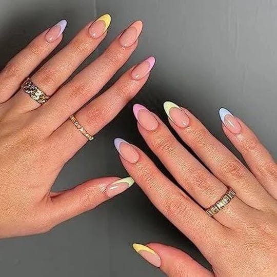 hnapa-summer-press-on-nails-short-almond-fake-nails-multicolor-french-tip-false-nails-with-design-gl-1