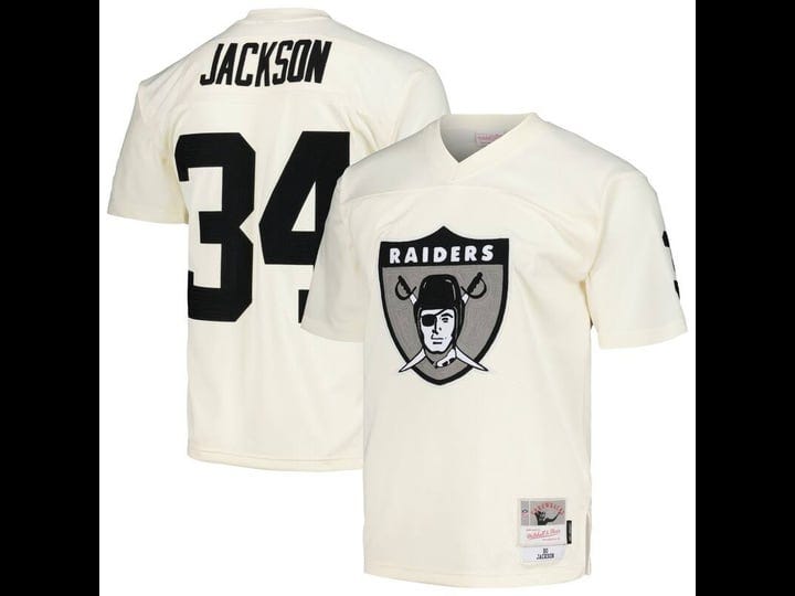 mens-mitchell-ness-bo-jackson-cream-las-vegas-raiders-chainstitch-legacy-jersey-size-small-1