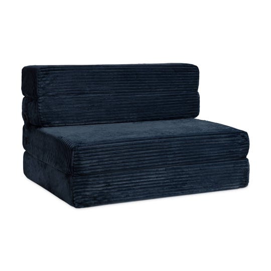 milliard-tri-fold-foam-sofa-bed-mattress-with-ribbed-fur-cover-twin-size-navy-1