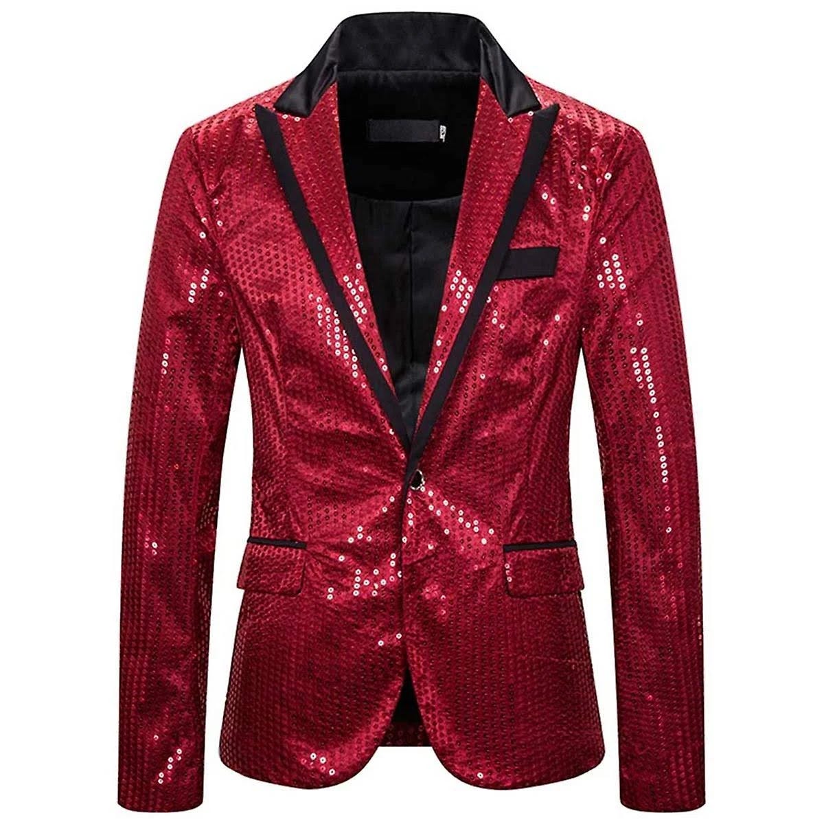 Allthemen Men's Sparkly Sequined Suit Jacket | Image