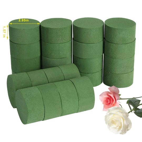 crafare-24pc-round-floral-foam-bricks-green-wet-styrofoam-blocks-for-freshfloral-1