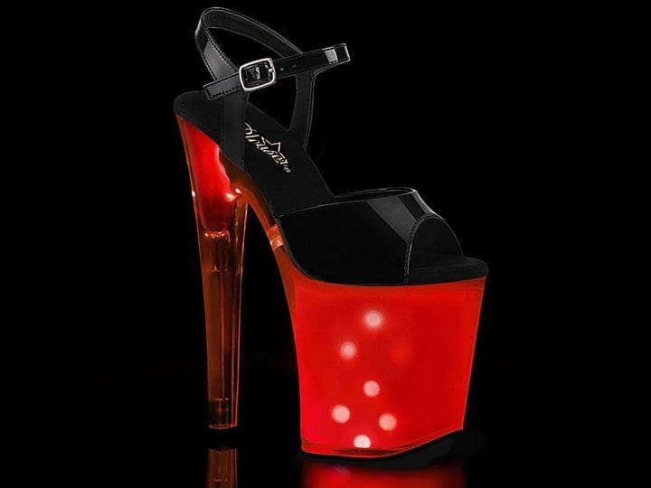 pleaser-discolite-809-8-heel-sandals-black-patent-white-glow-8