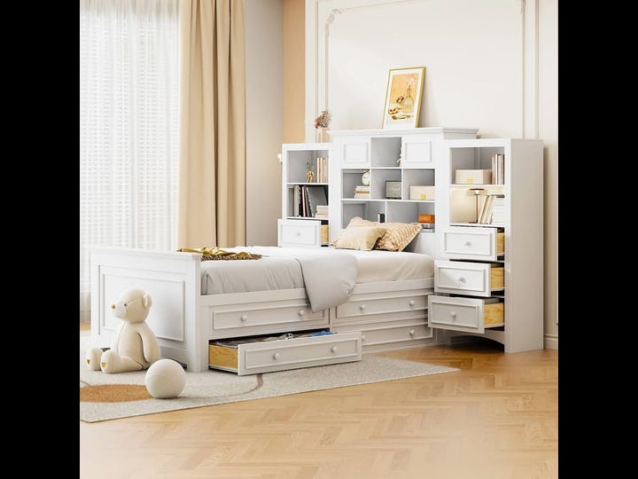 twin-size-wooden-platform-bed-with-vertical-all-in-one-cabinet-and-4-drawers-on-each-side-white-1