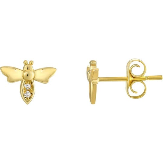 candela-jewelry-14k-yellow-gold-white-sapphire-bee-stud-earrings-in-yellow-gold-white-sapphire-at-no-1