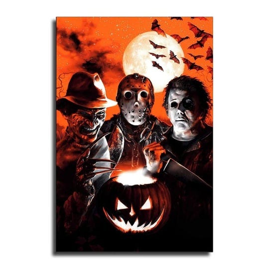 zeezfa-halloween-horror-michael-myers-freddy-krueger-canvas-art-poster-and-wall-art-picture-print-mo-1