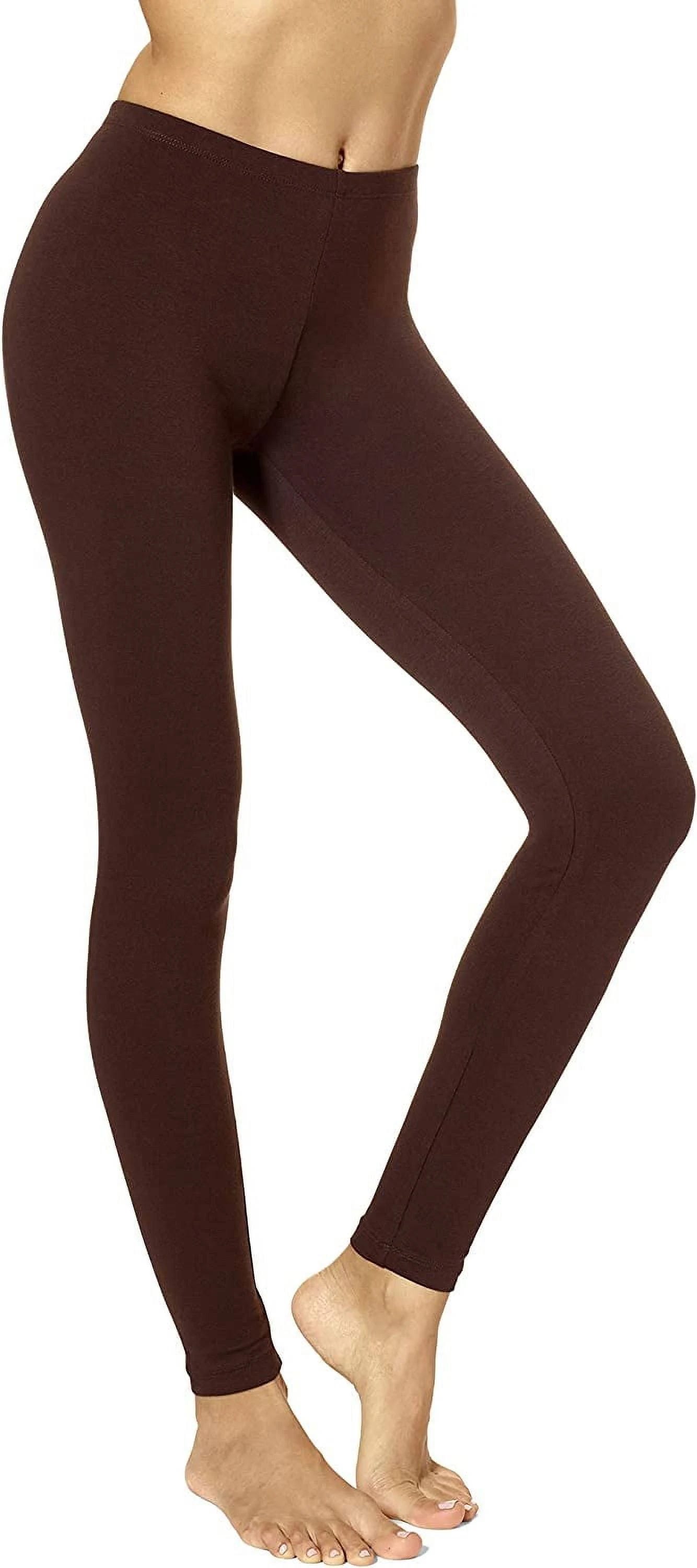 Stylish Solid Brown Leggings for Women | Image