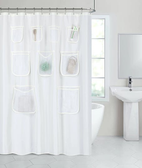 goodgram-fabric-shower-curtain-liners-with-mesh-pockets-beige-1