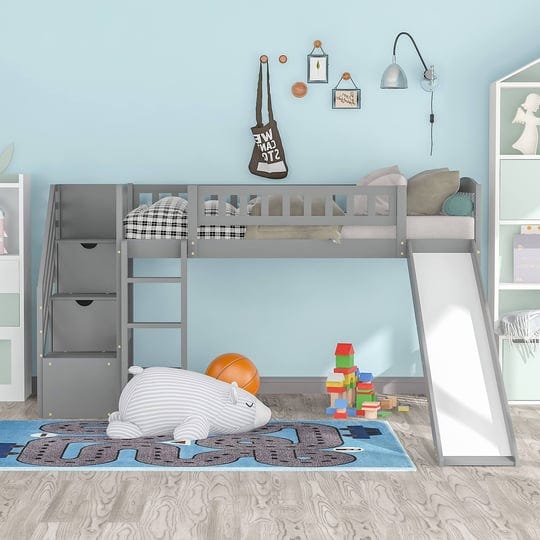 twin-loft-bed-with-slide-wooden-low-loft-bed-with-stairs-and-storage-for-kids-girls-boys-teens-gray-1