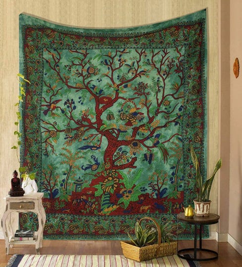 the-art-box-tapestry-green-tree-of-life-hanging-psychedelic-tapestries-indian-cotton-twin-bedspread--1