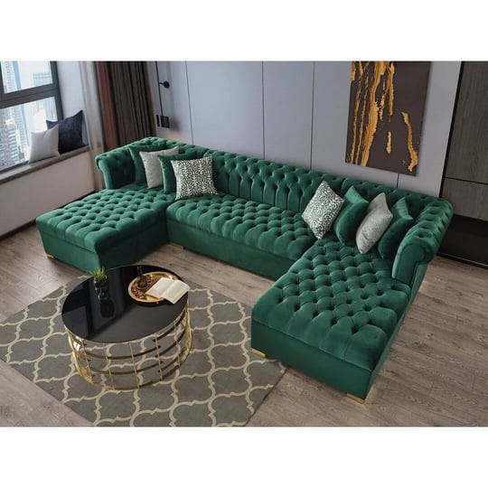 lauren-green-velvet-double-chaise-sectional-1