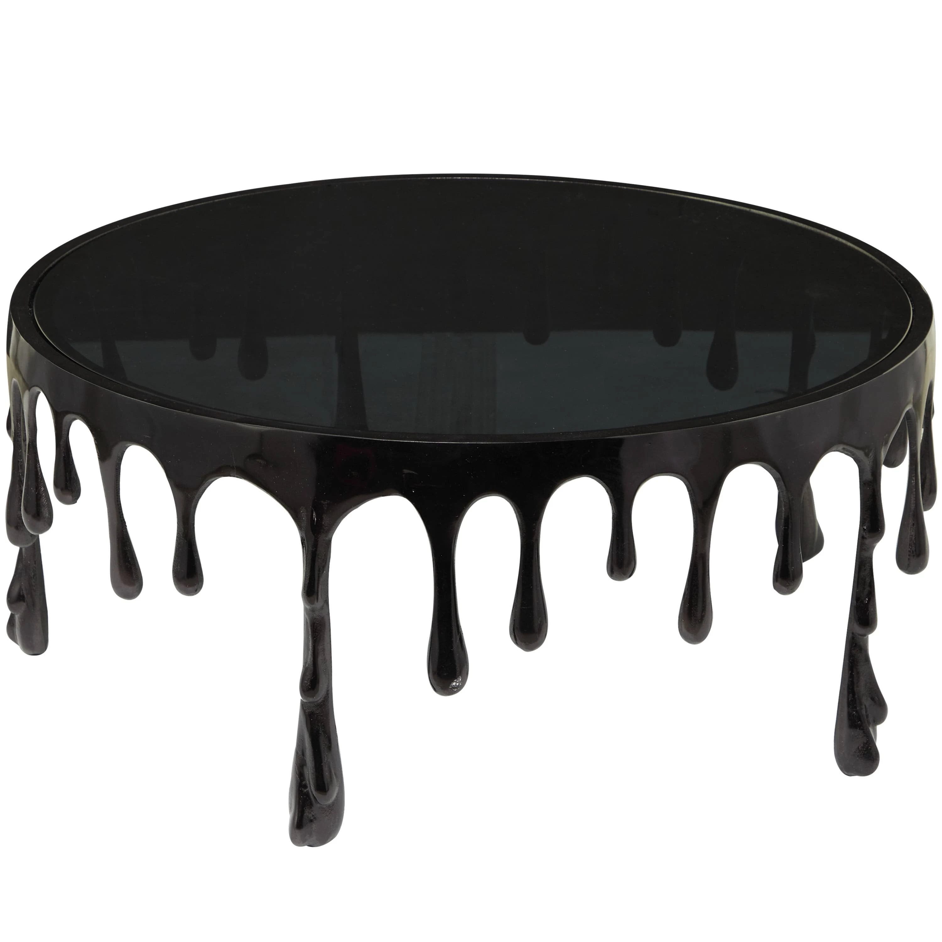 Contemporary Drip Pockmarked Aluminum Coffee Table | Image