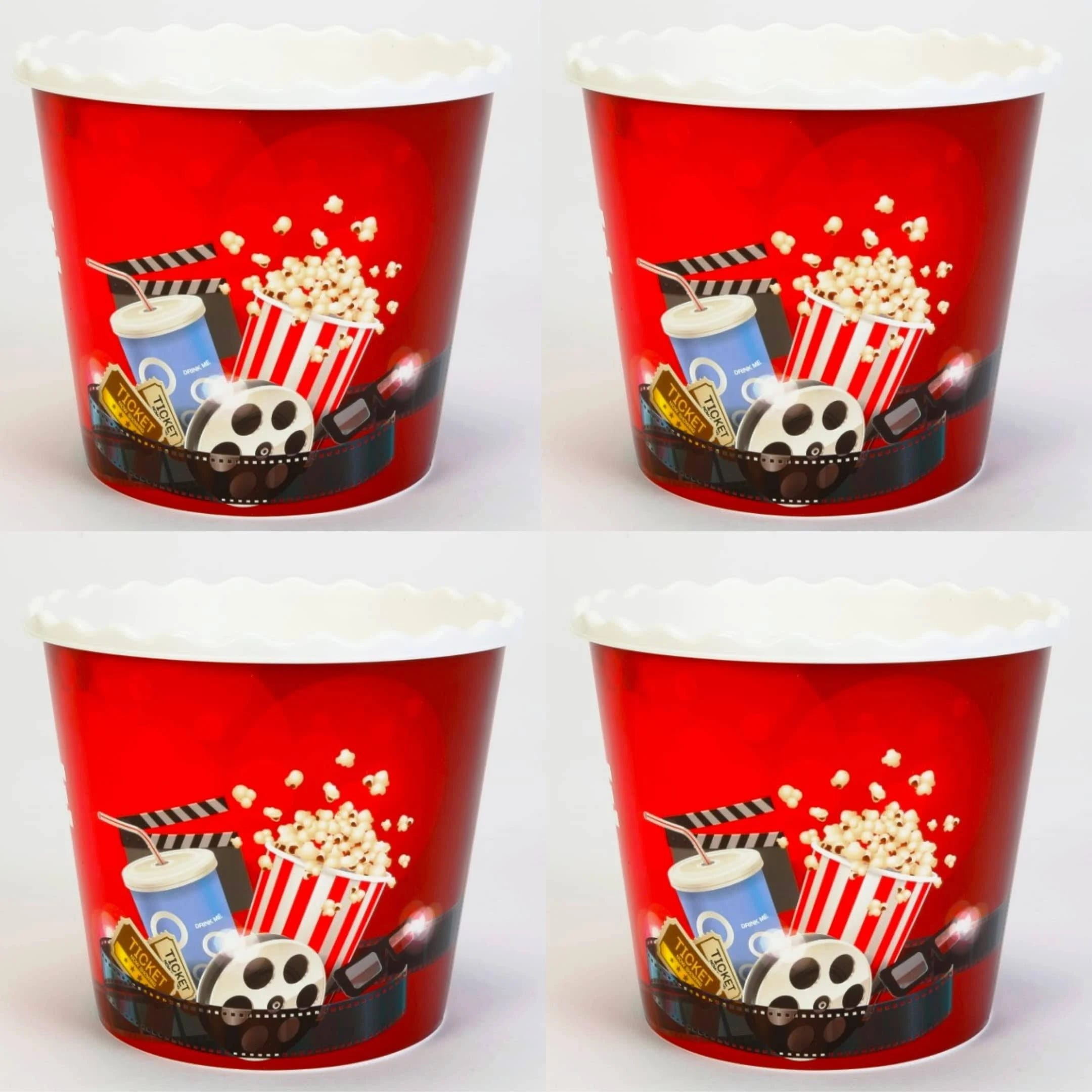 Retro-Style Popcorn Bowls Set for Movie Nights | Image