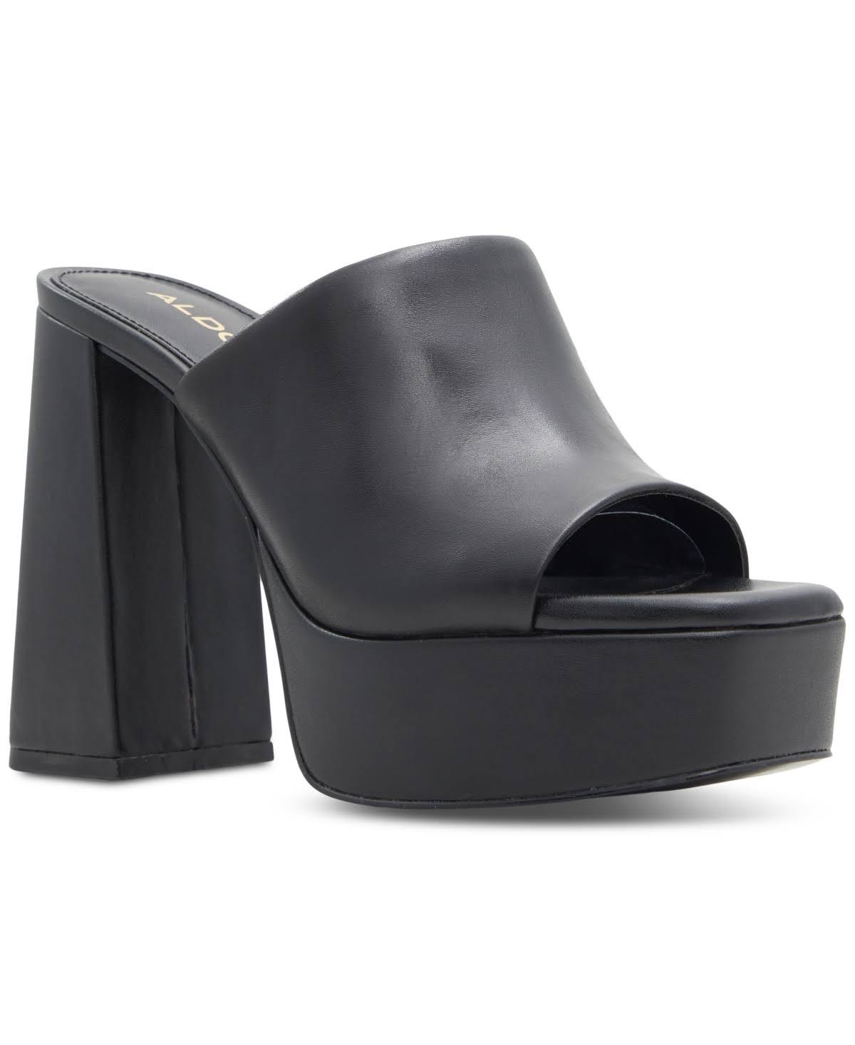 Elegant Black Platform Slides for Women | Image