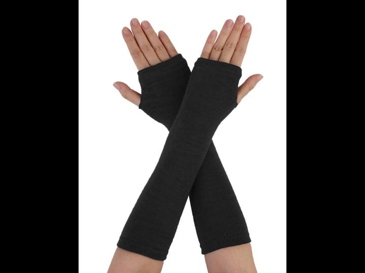 unique-bargains-woman-winter-hand-winter-elbow-length-elastic-fingerless-gloves-black-pair-1